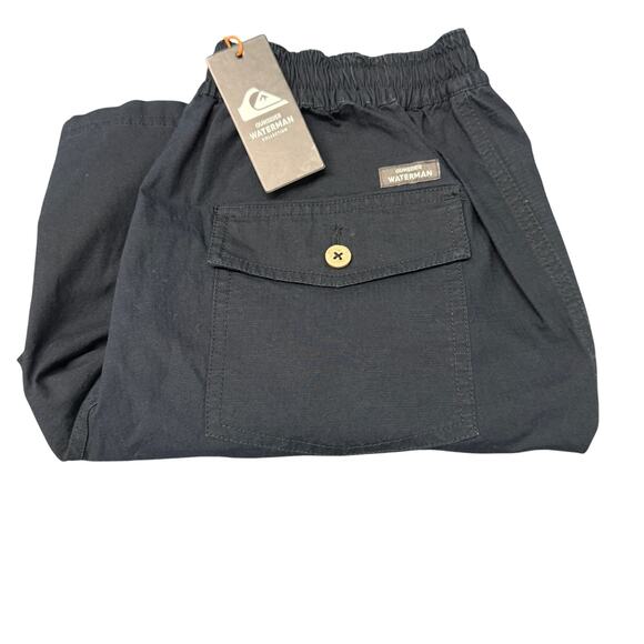 Quiksilver Shorts Mens Medium Waterman Collection Elastic Drawstring Waist NEW - Picture 1 of 11